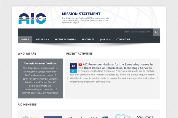 asiainternetcoalition.org site used Aic-theme