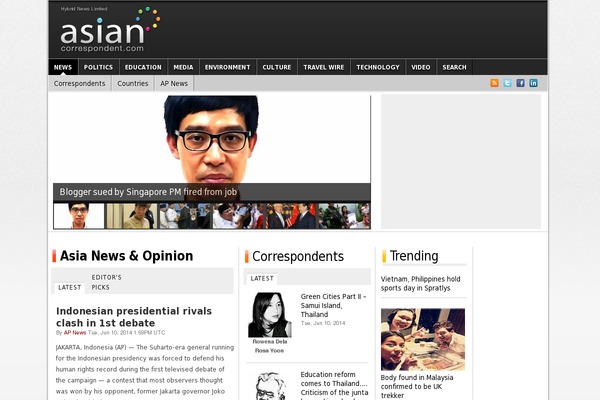 correspondent theme websites examples