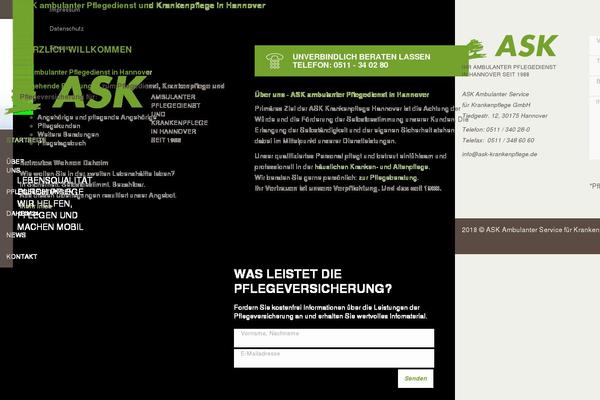 Ask theme site design template sample