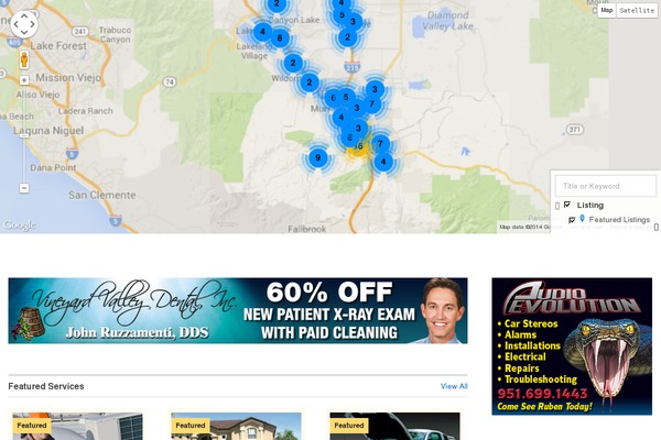 Directory theme site design template sample