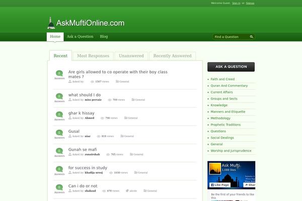 Answers theme site design template sample