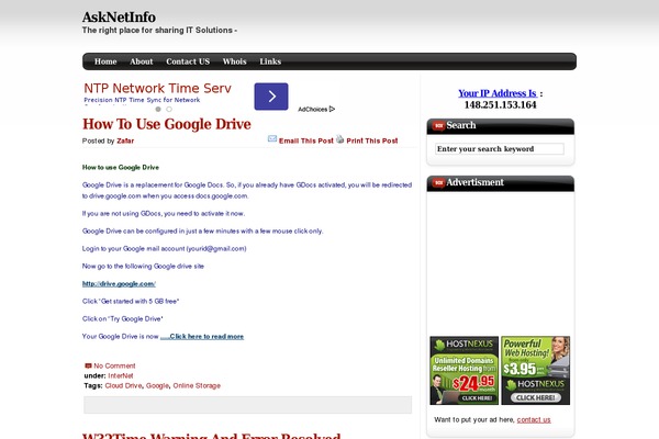 asknetinfo.com site used Box Tube