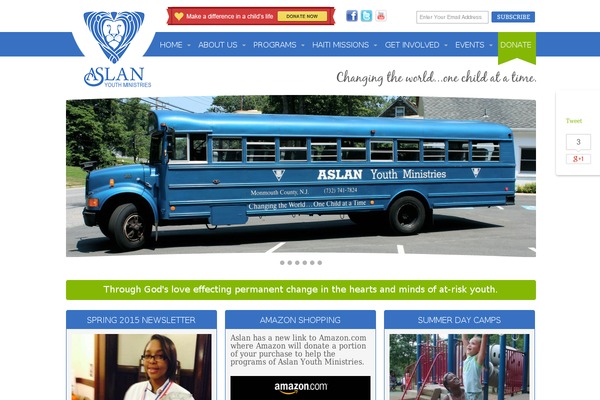 aslanyouth.org site used Aslan