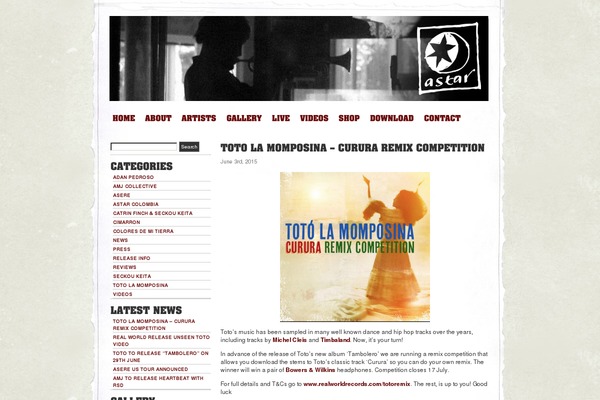 astarmusic.co.uk site used Astar