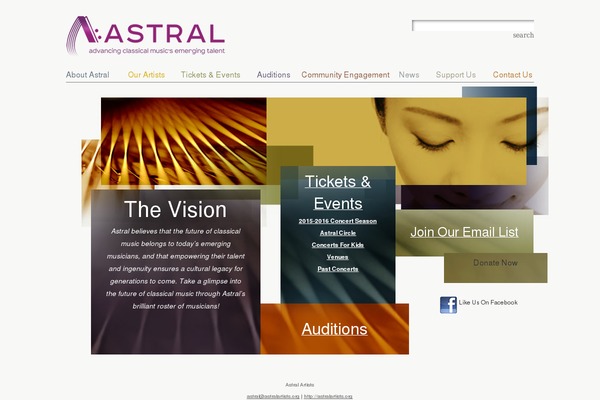 Astral theme site design template sample
