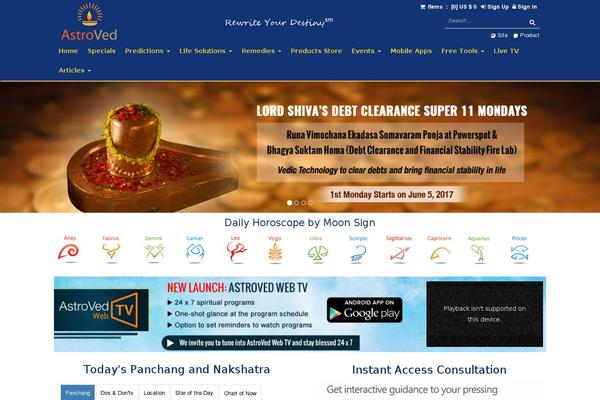 astroved.com site used Astroved