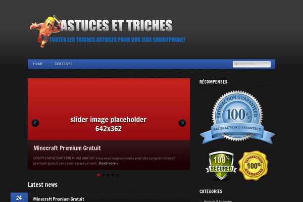 GamePress theme site design template sample