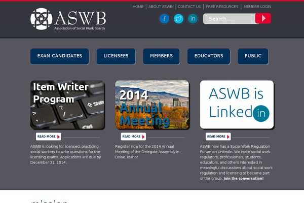 aswb.org site used Aswb