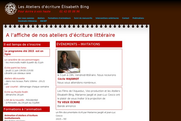 ateliersdecriture.net site used Bing
