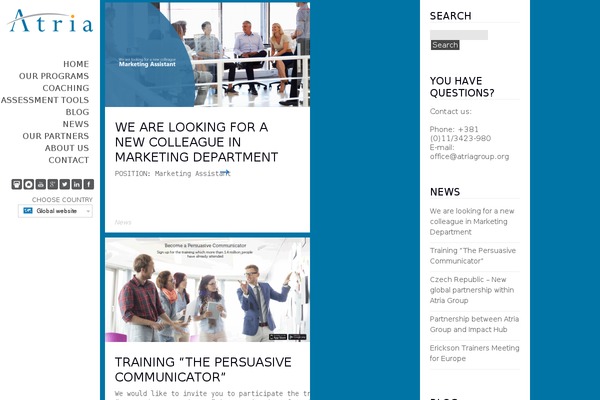 Site using Company, Team and People presentation plugin