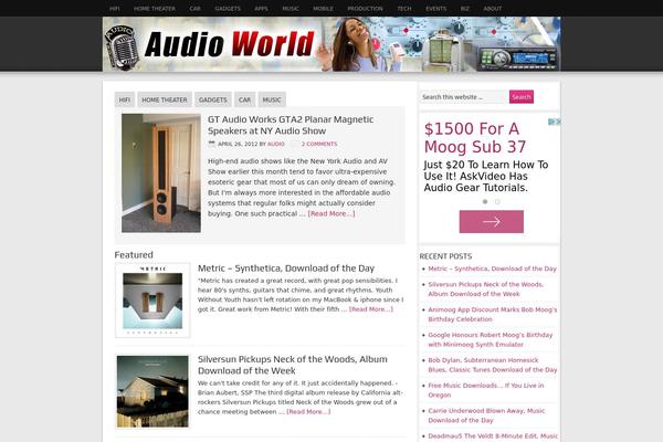 Magazine theme site design template sample