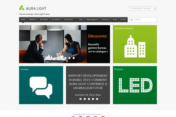 auralight.fr site used Master Theme