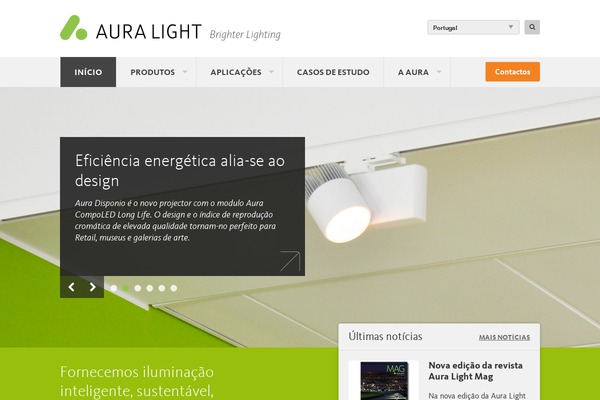 auralight.pt site used Master Theme