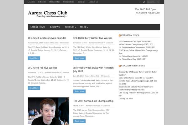 aurorachessclub.ca site used Magazon Wp