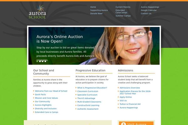 Aurora theme site design template sample