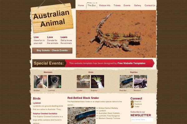 australiananimallearningzone.com site used Zootemplate.b