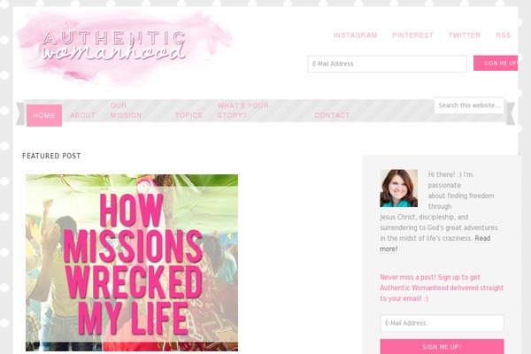 authentic-womanhood.com site used Delightful Child Theme