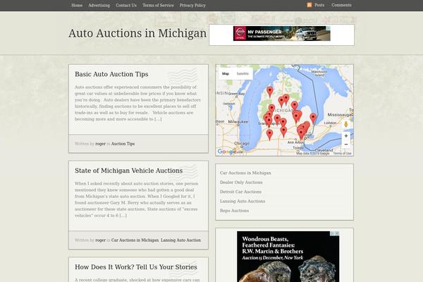 Postcard theme site design template sample