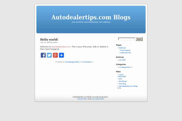 Default theme site design template sample