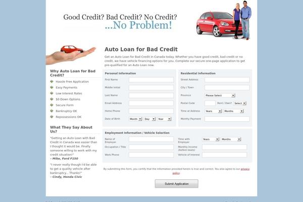 autoloanforbadcredit.ca site used Canadadrives