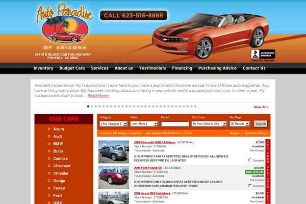 autoparadiseaz.com site used Autoparadisetx