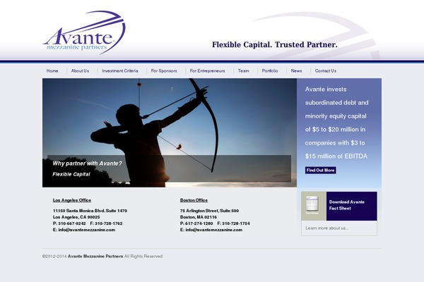Avante theme site design template sample