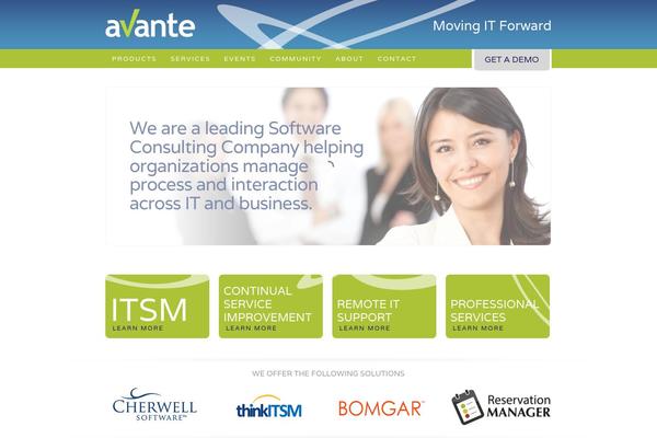 Avante theme site design template sample