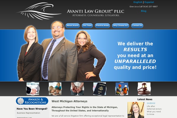 Avanti theme site design template sample
