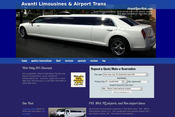 avantilimoride.com site used Limozipresponsive