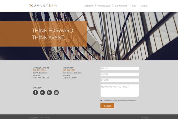 Avant theme site design template sample