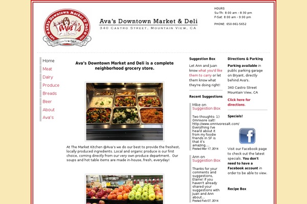 Avas website example screenshot