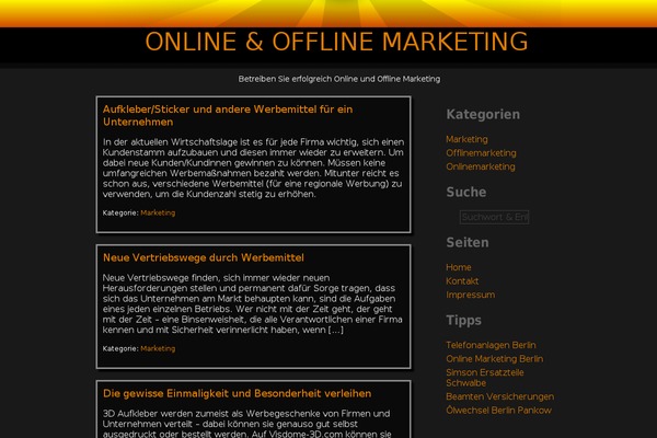 Marketing theme site design template sample