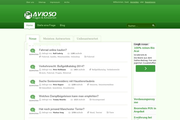 Answers theme site design template sample