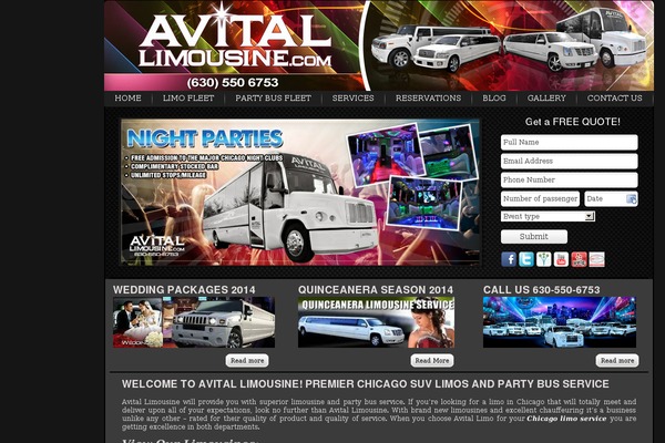 Limo theme site design template sample