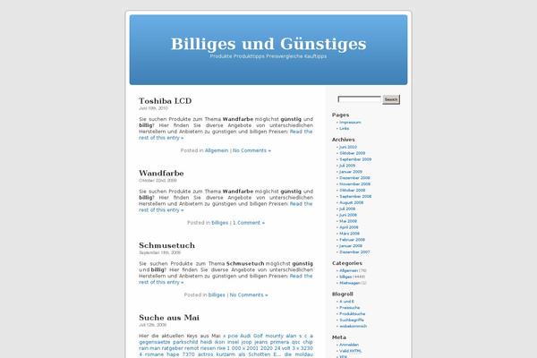 Default theme site design template sample