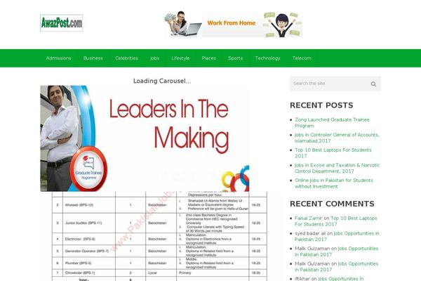 Site using TablePress plugin
