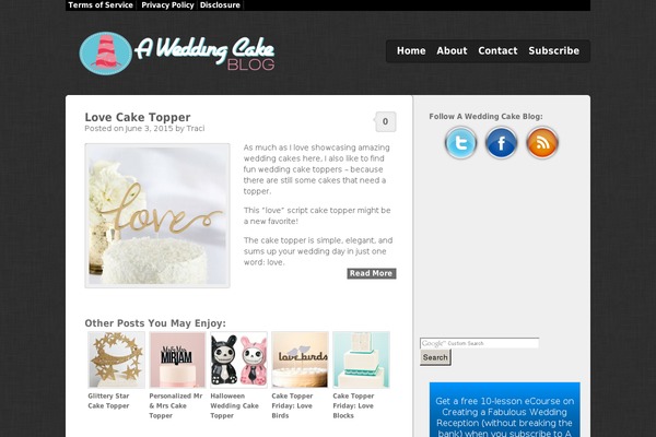 aweddingcakeblog.com site used Sideblog