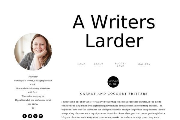 awriterslarder.com site used Newyorktheme