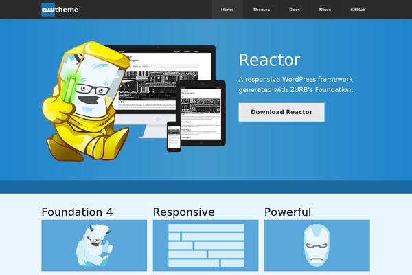 Reactor theme site design template sample