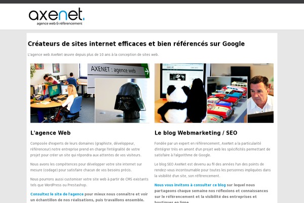 axe-net.fr site used Tm-bootstrap