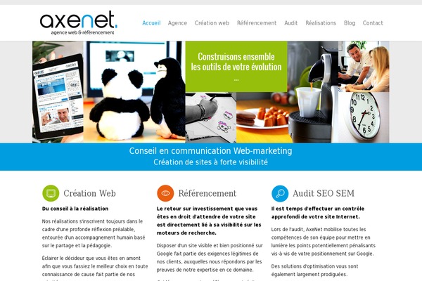 axenet.fr site used Tm-bootstrap