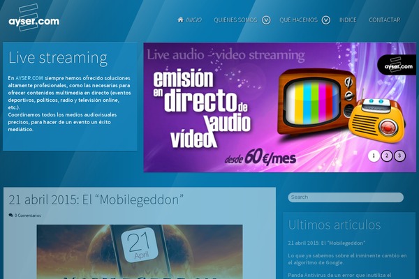 ayser.es site used Metropolis