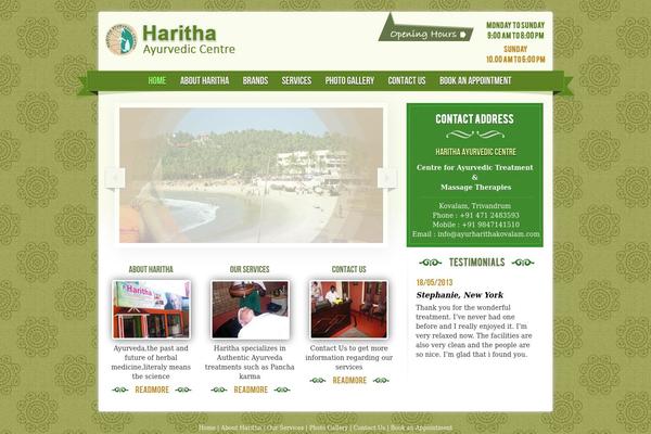 ayurharithakovalam.com site used Wordpress Bootstrap Master