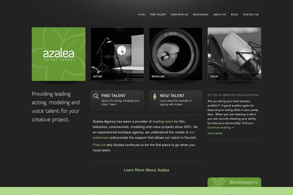 Azalea theme site design template sample