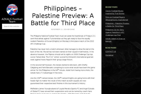 azkalsfootballteam.com site used Sixteen Nine Pro Theme