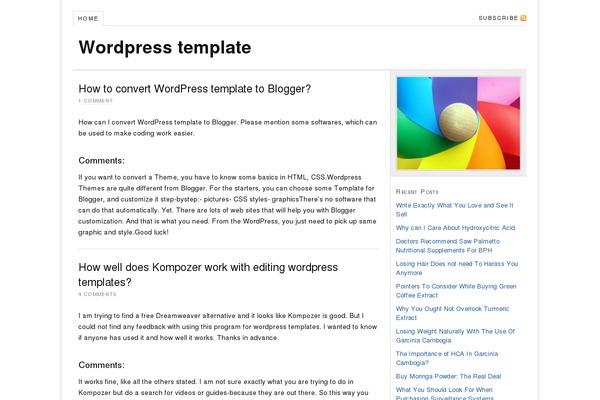 Default theme site design template sample