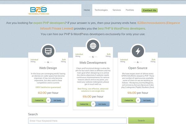 B2b theme site design template sample