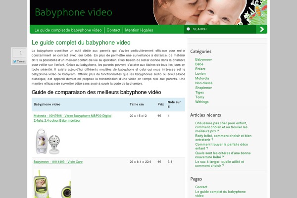 babyphoneinfos.com site used Wp-clearvideo109