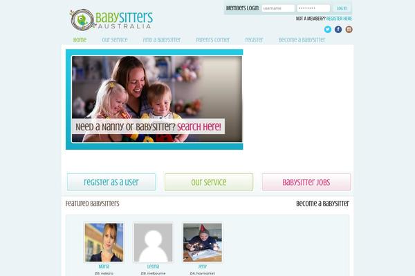 Babysitter theme site design template sample
