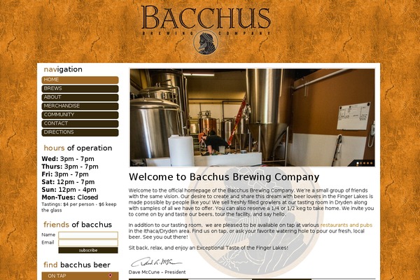 bacchusbrewing.com site used Bacchus